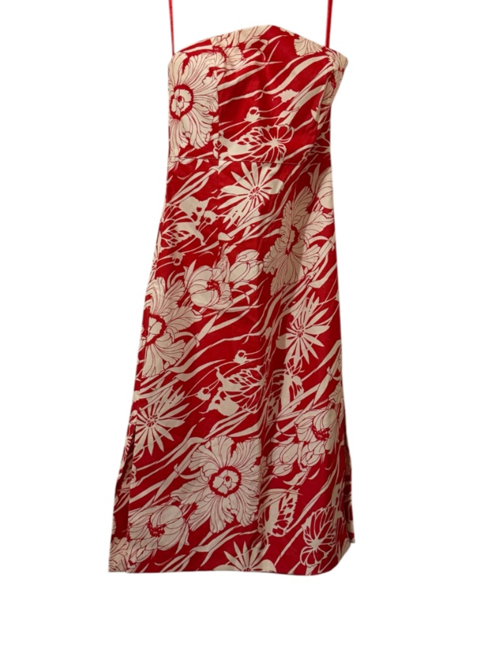 Vintage Express Stretch Rare Strapless Hawaiian Modern Midi Dress⭐️⭐️⭐️⭐️⭐️ - Picture 8 of 10